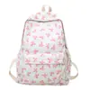 Nova Mochila com Elemento de Laço, Grande Capacidade, Mochila Escolar Casual e Simples para Alunos do Ensino Fundamental II e Médio, Mochila Leve e Texturizada