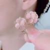 Aretes y Clips para Orejas Florales de Ojo de Gato Imitación, Venta Caliente en Transmisión en Vivo, Nuevos Aretes de Gama Alta para Primavera y Verano al por Mayor