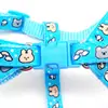 Correa para perro con estampado de dibujos animados de 1 cm de ancho, collar con campana para perro pequeño, arnés personalizado para gato, traje anti-pérdida