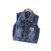 Chaleco de mezclilla para niño Primavera y Otoño 2025 Nuevo Estilo Guapo Parche Bordado Niños Chaleco Mediano y Grande Chaleco para Niños Ropa Exterior