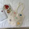 Bolso de punto rojo estilo coreano para salidas festivas, bolso de hombro de punto casual para la playa del verano 2026