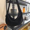 Bolsa Transversal Grande Capacidade Estilo Coreano para Estudantes Femininas Bolsa da Moda Nova Bolsa Tote Veludo Listrado Estilo Academia Bolsa de Axila Bolinho