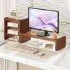 Soporte para monitor de computadora, estante para pantalla, base para monitor de computadora de escritorio, organizador de escritorio de oficina