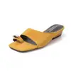 Estilo Relaxado~ Chinelos Slip-On de Bico Quadrado com Fivela de Metal Estilo Francês para Mulheres, Chinelos Simples e Únicos com Salto Anabela para Uso Externo