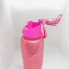 Botella de Agua Deportiva de Color Sólido, Moderna y Portátil, Vaso Secundario de Gran Capacidad, Vaso de Plástico para Exteriores con Escala de Tiempo para Fitness