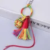 Festival de Mediados de Otoño Llavero Colgante de Cuerda de Colores DIY Hecho a Mano Nuevo Exquisito Adorno de Borla Degradada