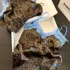 Pijama de Renda Ice Silk para Mulheres Primavera e Outono Novo Estilo Conjunto para Casa Toque de Luxo Estampa de Leopardo Camisola e Shorts