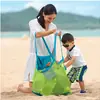 Bolso de Hombro Portátil para Hombre y Mujer, Bolso de Playa de Malla, Bolso Tote, Bolso Plegable de Malla para Viaje, Bolsa de Almacenamiento de Juguetes de Gran Capacidad