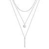 Collar multicapa con barra de metal y lentejuelas de moda con personalidad, joyería transfronteriza de Europa y Estados Unidos, cadena de clavícula corta