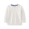 Sudadera Infantil, Algodón Puro, Primavera y Otoño, Tejido Fino de Rizo, Color Sólido, Lisa, Cuello Redondo, Sin Capucha, Ropa Infantil, Ropa Interior, Transfronteriza