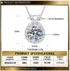 Colgante de moissanita de 1 quilate, collar de mujer de moda, colgante de joyería de plata S925 de alta gama, disponible para dropshipping