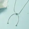 Collar Redondo Ajustable con Cuentas para Mujer, Diseño de Nicho de Moda, Estilo Minimalista Popular, Estilo Fresco para Estudiantes, Gargantilla con Cadena para Clavícula de Lazo