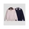 Suéter cárdigan de cuello alto con bloques de color estilo americano para hombres y mujeres, tejido casual de punto moderno de otoño, top versátil de corte holgado