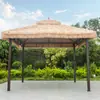 Gazebo Externo com Telhado de Palha Sintética, Pavilhão de Lazer de Quatro Cantos para Pátio, Toldo de Proteção Solar para Casa de Campo em Área Cênica Venda por Atacado