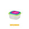 Conjunto de potes quadrados arco-íris para alimentos, lancheira de qualidade alimentar, caixa de armazenamento, micro-ondas, geladeira, lava-louças, pote