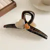 Grampo de cabelo tipo pinça de tubarão extra grande, novo modelo estilo coreano 2026, toque de alta qualidade, adequado para cabelos grossos, pinça de garra versátil e simples para penteados presos