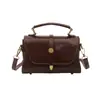 Bolsa Casual Feminina 2026 Nova Versátil Bolsa Transversal para o Dia a Dia Bolsa de Ombro Único Outono Retro Bolsa de Mão Pequena Quadrada