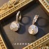 Pendientes de hortensia nupcial, pendientes para mujer, elegantes pendientes de ojo de gato de alta calidad, hebilla de oreja, ligeros pendientes de flor de lujo, joyería redonda