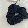 Lazo de Puntos Grises para el Cabello para Mujer 2024 Nuevo Estilo Serie Gris Scrunchie Cuerda Elegante para Cola de Caballo Baja