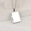 Nueva moda collar con colgante de amor liso creativo caja de acero inoxidable que se puede abrir collar colgante redondo joyería