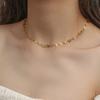 Gargantilla de cadena de clavícula de acero de titanio con forma de corazón hueco, estilo europeo y americano, de lujo, con cadena para el cuello, con marea de gran sentido