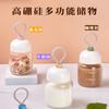 Taza Gordita Linda Alto Valor de Belleza Gordita Mini Portátil Vaso de Agua Vidrio Borosilicato Alto con Escala Vaso Agitador