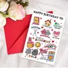 Colección de Tarjetas de Felicitación de Cumpleaños Nuevas Transfronterizas Animal Texto Mensaje de Cumpleaños Universal Tarjeta Plegable con Sobre