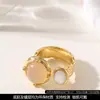 Moda Transfronteriza Personalidad Exagerada Estilo Minimalista Resina de Calcedonia Imitación Anillo Abierto Nicho Joyería de Alta Gama Ajustable