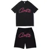 Verão Transfronteiriço Novo Europeu e Americano Moda Corteiz Estampado Casual Manga Curta Terno High Street Solto Esportivo