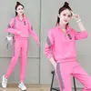 Traje casual moderno para mulheres 2026 primavera e outono novo estilo coreano conjunto de duas peças com moletom de manga longa e calça casual para exportação