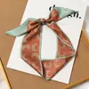 Pañuelo pequeño de seda de doble cara, raya pequeña, para mujer, primavera y otoño, para combinar con camisa, pañuelo versátil, cinta para el pelo, lazo para bolso, cinta de bufanda