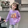 Camisetas con Estampado de Dibujos Animados para Niñas Primavera y Otoño 2026, Camisetas de Moda, Camisas Nuevas de Algodón Puro de Manga Larga para Niños