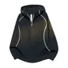 Sudadera con capucha y media cremallera color block G-stone para hombre, textura gofrada, suelta casual sin cierre