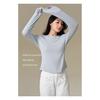 Nova Camisa Básica Lisa de Gola Redonda para Mulheres no Outono e Inverno, Roupa Íntima de Alta Qualidade e Versátil, Tops Femininos Slim Fit Off-Shoulder, Personalizado