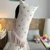 Almohada larga de algodón 100% cómoda y agradable para la piel, estilo caricatura fresco y lindo, adecuada para usar como cojín de cabecera, cojín de sofá o cojín de pierna desmontable