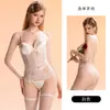 Dz Ruieru Lingerie Sexy Quente Vazada Bolinhas Renda de Rede Sutiã Acolchoado com Aro Push-Up Body Conjunto 6799