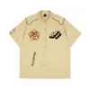 Camisa de Corrida de Rua Hip-Hop Retrô Americana Masculina Manga Curta Verão Solta Ins Marca Tendência Moto Fina