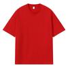 Camiseta 260g Algodão Puro Pesado Ombro Caído Pequeno Cor Pura Gola Redonda Top Uniforme de Grupo Manga Curta DIY Estampa Personalizada Bordado