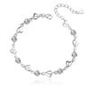 Pie de Plata Japonés Coreano Plata S999 Corazón de Amor Corazón a Corazón Pulsera de Plata Esterlina Personalidad Sencilla Joyería de Estudiante Mori Regalo de Cumpleaños