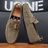Sapatos Masculinos Doudou Primavera Versátil Estilo Britânico Sapatos Casuais de Couro Masculinos Mocassins Masculinos Preguiçosos para Dirigir Sapatos da Moda para Homens