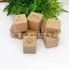 Cubo de Aprendizaje de Madera DIY Bloques de Madera Cubo de Números y Letras Madera Maciza Bloques de Madera