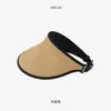 Sombrero de Paja de Verano para Mujer con Diseño Sin Costuras, Protección Solar, Ala Ancha, Enrollable, Portátil, Estilo Coreano para Viajes y Vacaciones, Sombrero para el Sol