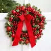 Corona de Navidad de 50 cm Decoraciones Navideñas Enredadera de Navidad de 2.7 m Decoración de Puerta Colgante de Puerta Colgante de Pared Círculo de Navidad de 60 cm
