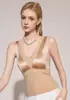 Chal Cálido Satinado Cepillado para Mujer Otoño Invierno Nuevo Estilo Ropa Interior Moldeadora con Almohadillas en el Pecho Capa Interior Espalda Hermosa Top Adelgazante