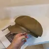 Gorra Retro de Cuero Estilo Coreano para Mujer, Otoño e Invierno, Sombrero de Pico Adelgazante, Estilo Británico, Versátil, Genial para Fotos, Buena Calidad