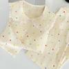 Pijamas de algodón de nube para mujer, primavera y otoño, nuevos, de manga larga, con cuello de muñeca de encaje dulce, traje de lunares ondulados, ropa para el hogar, venta al por mayor