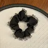 Scrunchie de Cetim com Borda de Cristal Feito à Mão de Alta Qualidade para Mulheres, Novo Acessório de Cabelo da Celebridade da Internet Coreana, Elástico de Cabelo, Flor de Cabelo para Mulheres