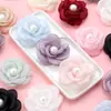 5cm Malla Perla Simulada Camelia Quemada Accesorios para Ropa DIY Flor Hecha a Mano Zapatos Corsage Accesorios para Ropa