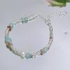 Pulsera Exquisita de Piedra Shoushan para Estudiantes para Mujer Plata Rota Dos Cuentas Artísticas Simples Retro Pulsera de Cuentas