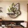 Pintura de Decoração de Parede para Sala de Estar Estilo Medieval Borboleta, Plantas Verdes Hidropônicas, Pintura Suspensa para Hall de Entrada, Arte de Parede de Fundo Retro de Alta Qualidade